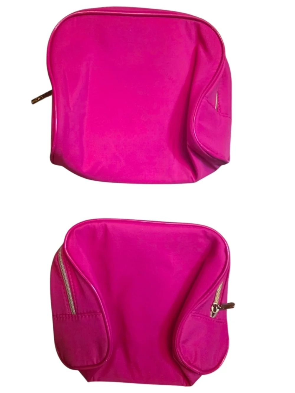 Lancôme Hot Pink Cosmetic Pouch with Gold Plate